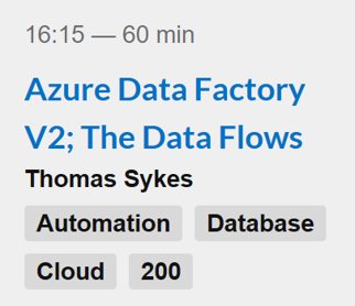 Azure Data Factory V2; The Data Flows session graphic